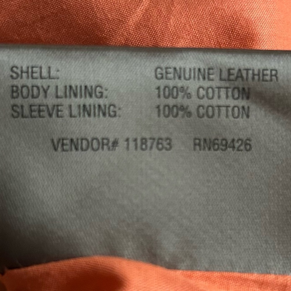 Wilsons Leather jacket, orange, women’s size small, peplum style. - Picture 8 of 8